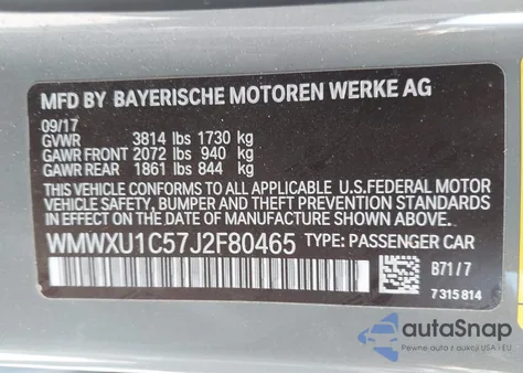 2018 Mini Hardtop Cooper from USA, damaged, VIN WMWXU1C57J2F80465
